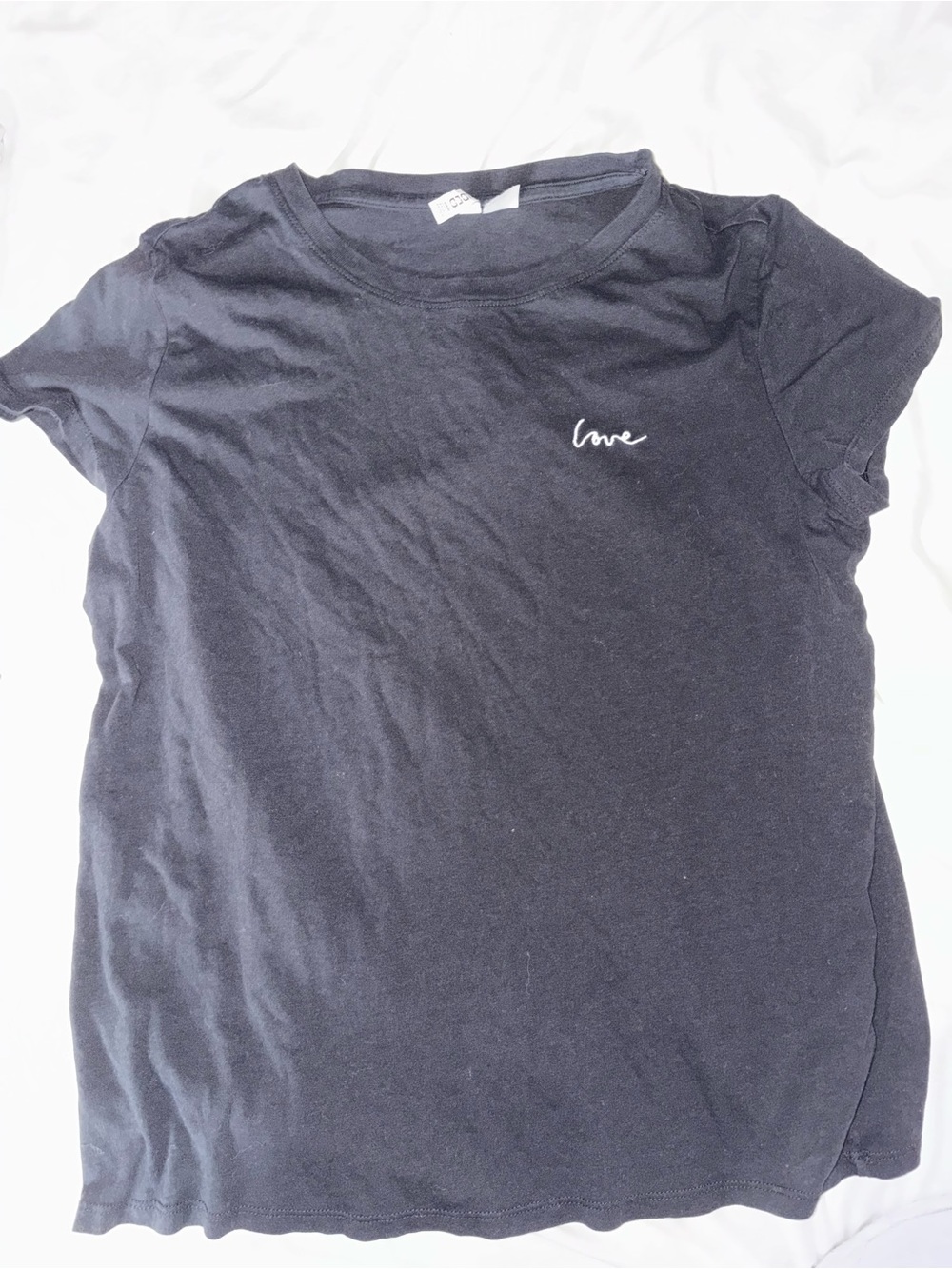 H&M Love Embroidered Crewneck Tee